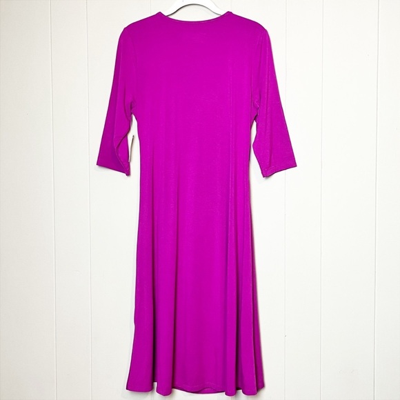 Soft Surroundings NWT Hyannis Faux Wrap Midi Dress Medium Petite MP stretch knit - Picture 4 of 12